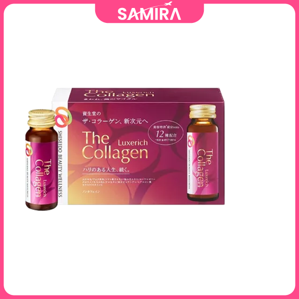 Nước uống bổ sung collagen đẹp da, căng bóng The Collagen Luxerich Shiseido - Hộp 10 Lọ 50ml