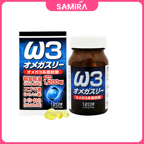 Viên uống bổ mắt, tăng cường trí não DHA & EPA Omega W3 Yuki 120 Viên