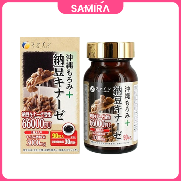 Viên uống ngăn Đột quỵ, Tai biến Nattokinase Nattokinase Okinawa Moromi 66000FU Fine Japan - 90 viên